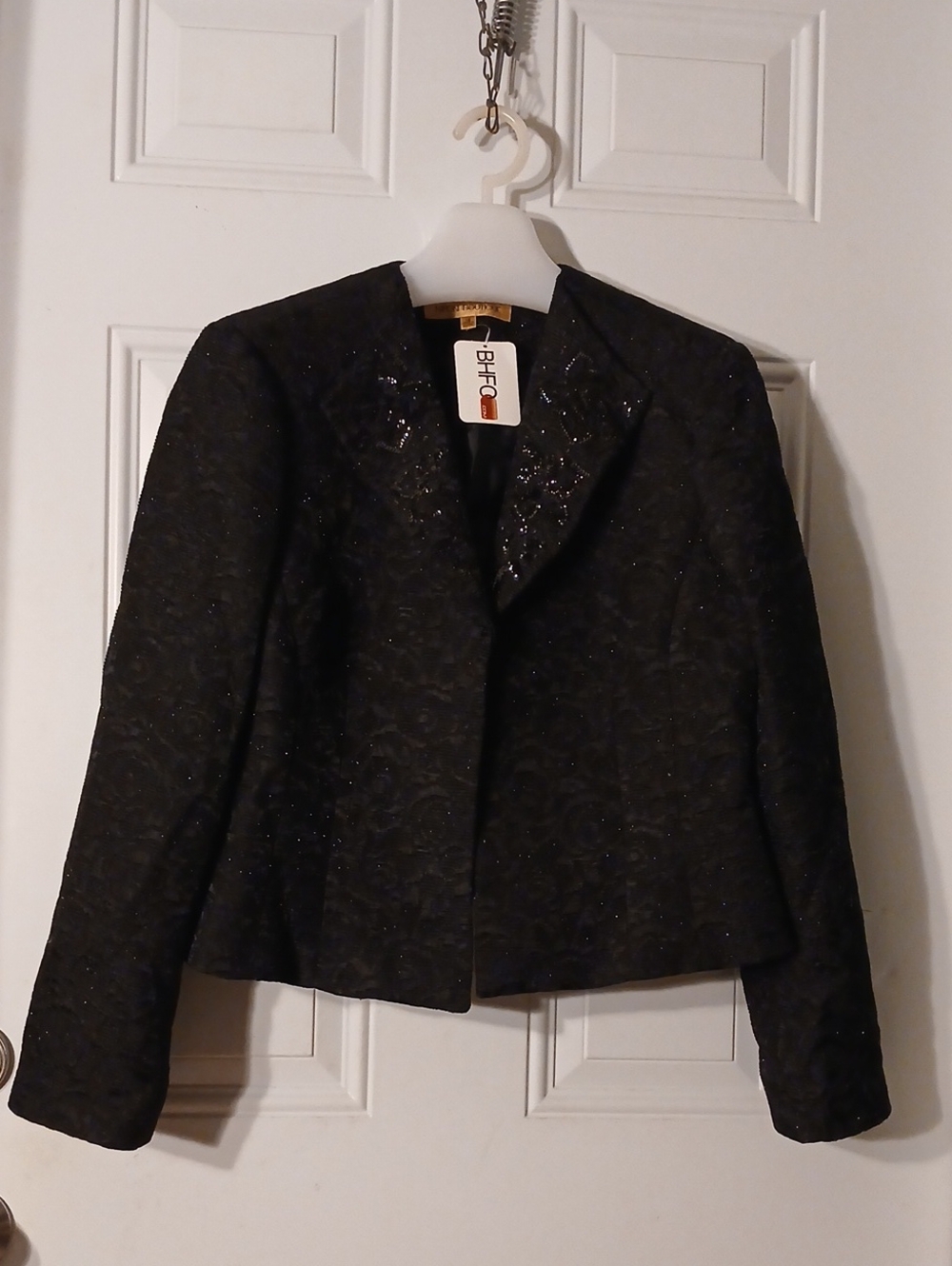 Nipon Boutique Black Brocade Women's Evening Jacket